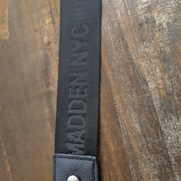 Steve Madden Black Leather Crossbody Bag -Wide Strap, Silver Hardware - Picture 2 of 7